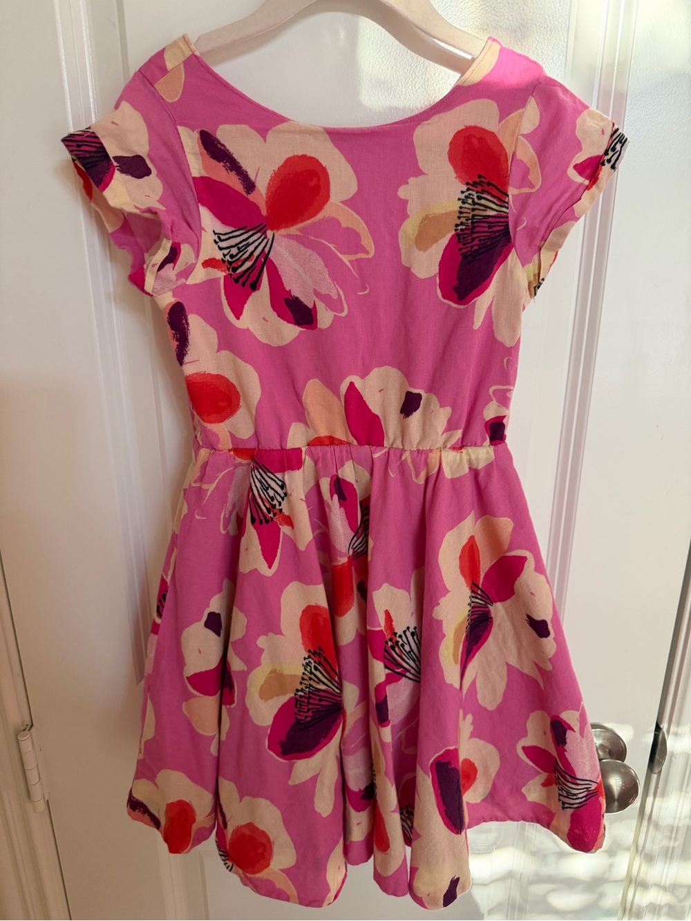 Tea Collection Pink Floral Cotton Fit-and-Flare Dress